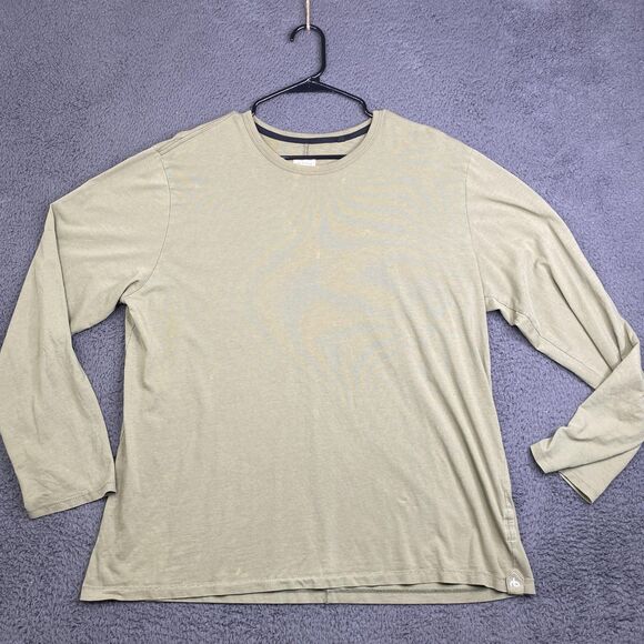 Rag & Bone Shirt Mens 2XL Green Organic Cotton Long Sleeve Crewneck Stained - Picture 1 of 12